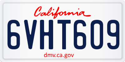 CA license plate 6VHT609