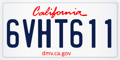 CA license plate 6VHT611