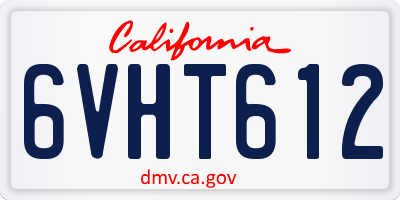 CA license plate 6VHT612