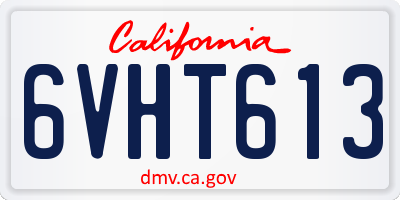 CA license plate 6VHT613