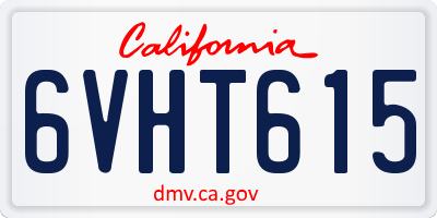CA license plate 6VHT615