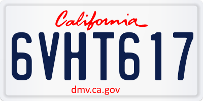 CA license plate 6VHT617