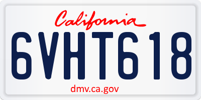 CA license plate 6VHT618