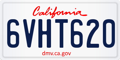 CA license plate 6VHT620