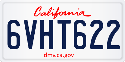 CA license plate 6VHT622