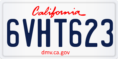 CA license plate 6VHT623