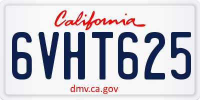 CA license plate 6VHT625