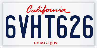 CA license plate 6VHT626