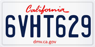 CA license plate 6VHT629