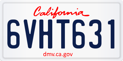 CA license plate 6VHT631