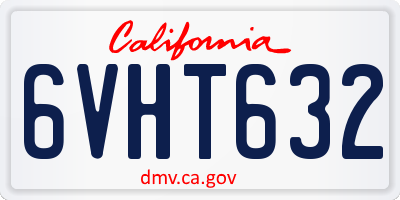 CA license plate 6VHT632