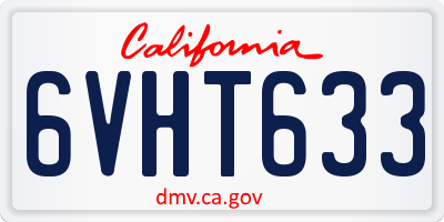 CA license plate 6VHT633