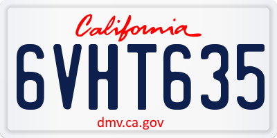 CA license plate 6VHT635