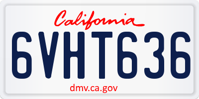 CA license plate 6VHT636