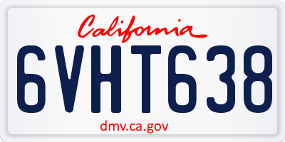 CA license plate 6VHT638