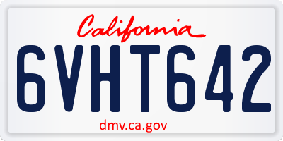 CA license plate 6VHT642
