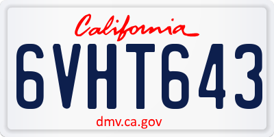 CA license plate 6VHT643