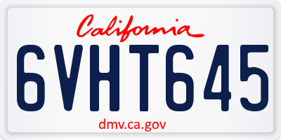 CA license plate 6VHT645
