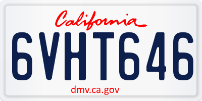 CA license plate 6VHT646