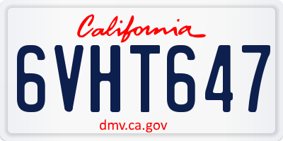 CA license plate 6VHT647