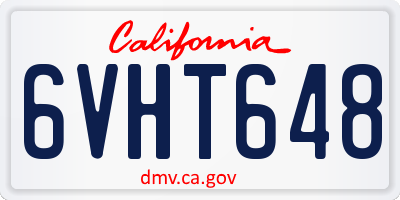 CA license plate 6VHT648