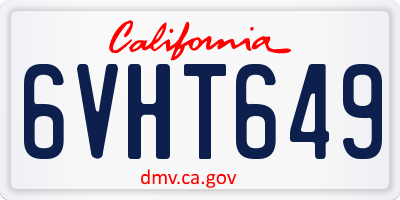 CA license plate 6VHT649