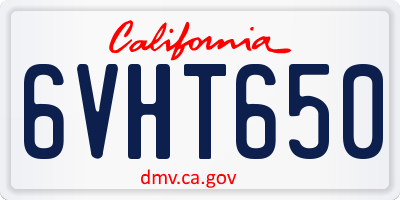 CA license plate 6VHT650