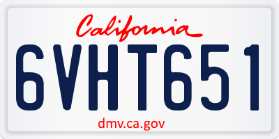 CA license plate 6VHT651