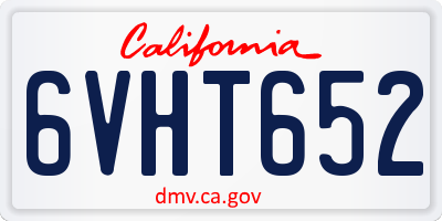 CA license plate 6VHT652