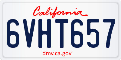 CA license plate 6VHT657