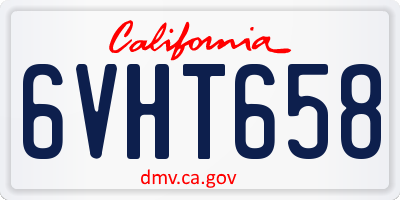 CA license plate 6VHT658