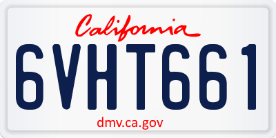 CA license plate 6VHT661
