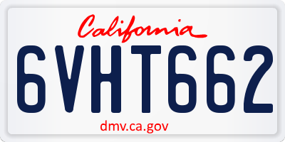 CA license plate 6VHT662