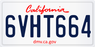 CA license plate 6VHT664