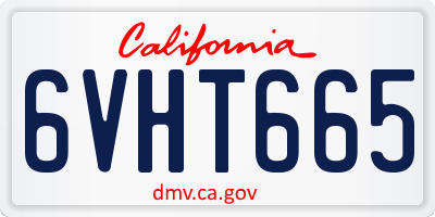 CA license plate 6VHT665