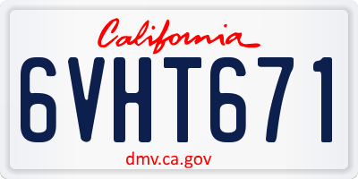 CA license plate 6VHT671
