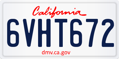 CA license plate 6VHT672