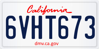 CA license plate 6VHT673