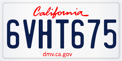 CA license plate 6VHT675