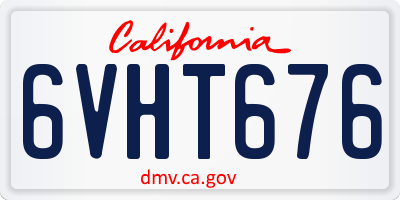 CA license plate 6VHT676