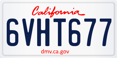 CA license plate 6VHT677