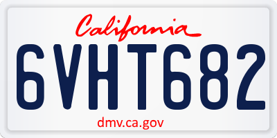CA license plate 6VHT682