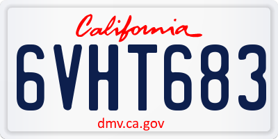 CA license plate 6VHT683