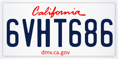 CA license plate 6VHT686
