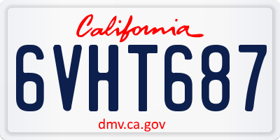 CA license plate 6VHT687