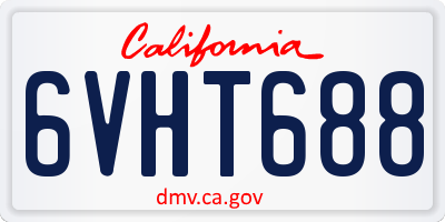 CA license plate 6VHT688