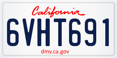 CA license plate 6VHT691