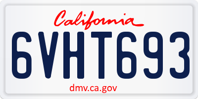 CA license plate 6VHT693