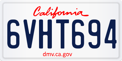 CA license plate 6VHT694
