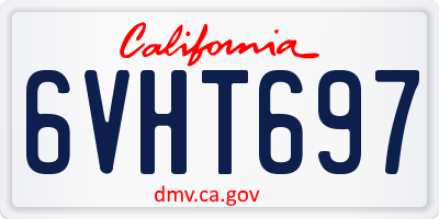 CA license plate 6VHT697